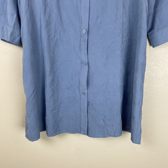 Pretty Little Thing 12 Leni Blue Shirt Dress Mini Old Money Slouchy Preppy - Picture 4 of 8